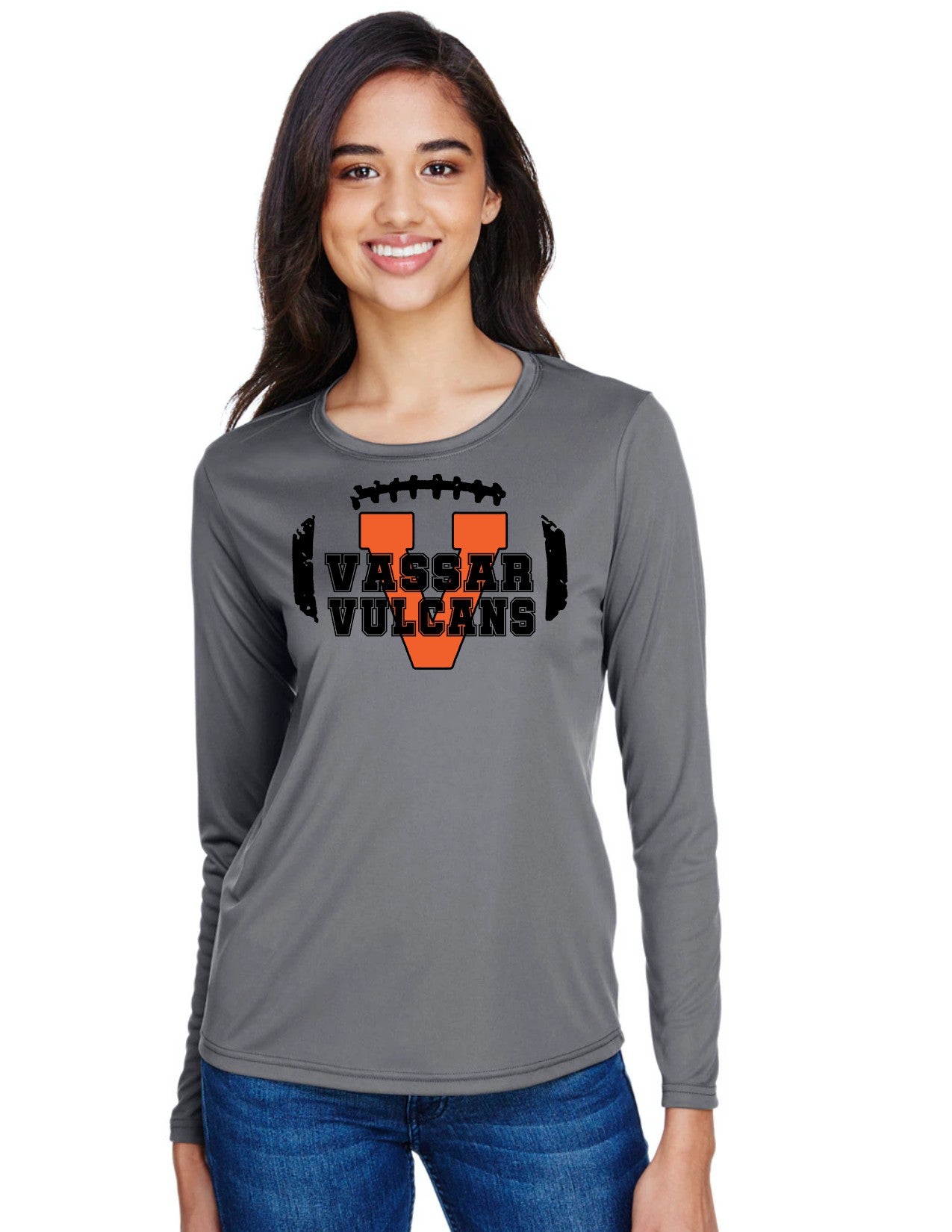 Vassar Football Dri-Fit Ladies Long Sleeve T-Shirt