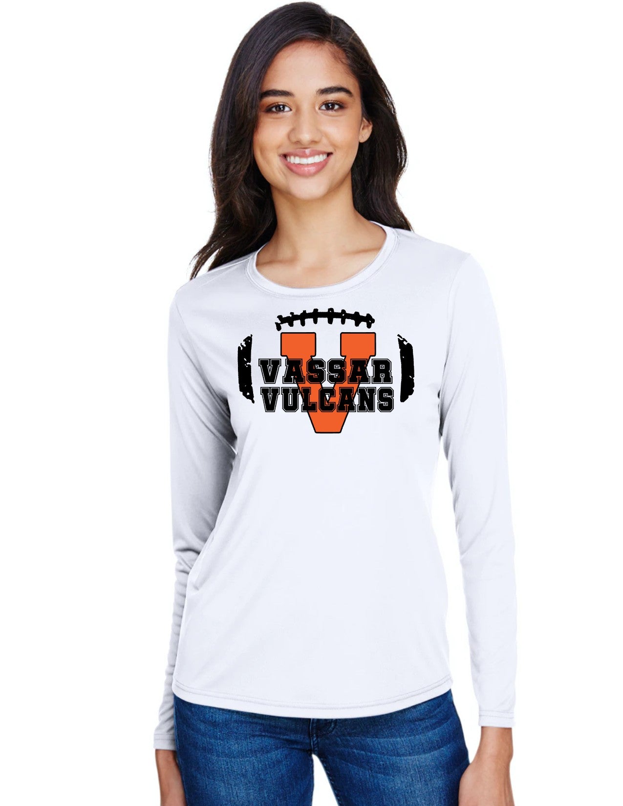 Vassar Football Dri-Fit Ladies Long Sleeve T-Shirt