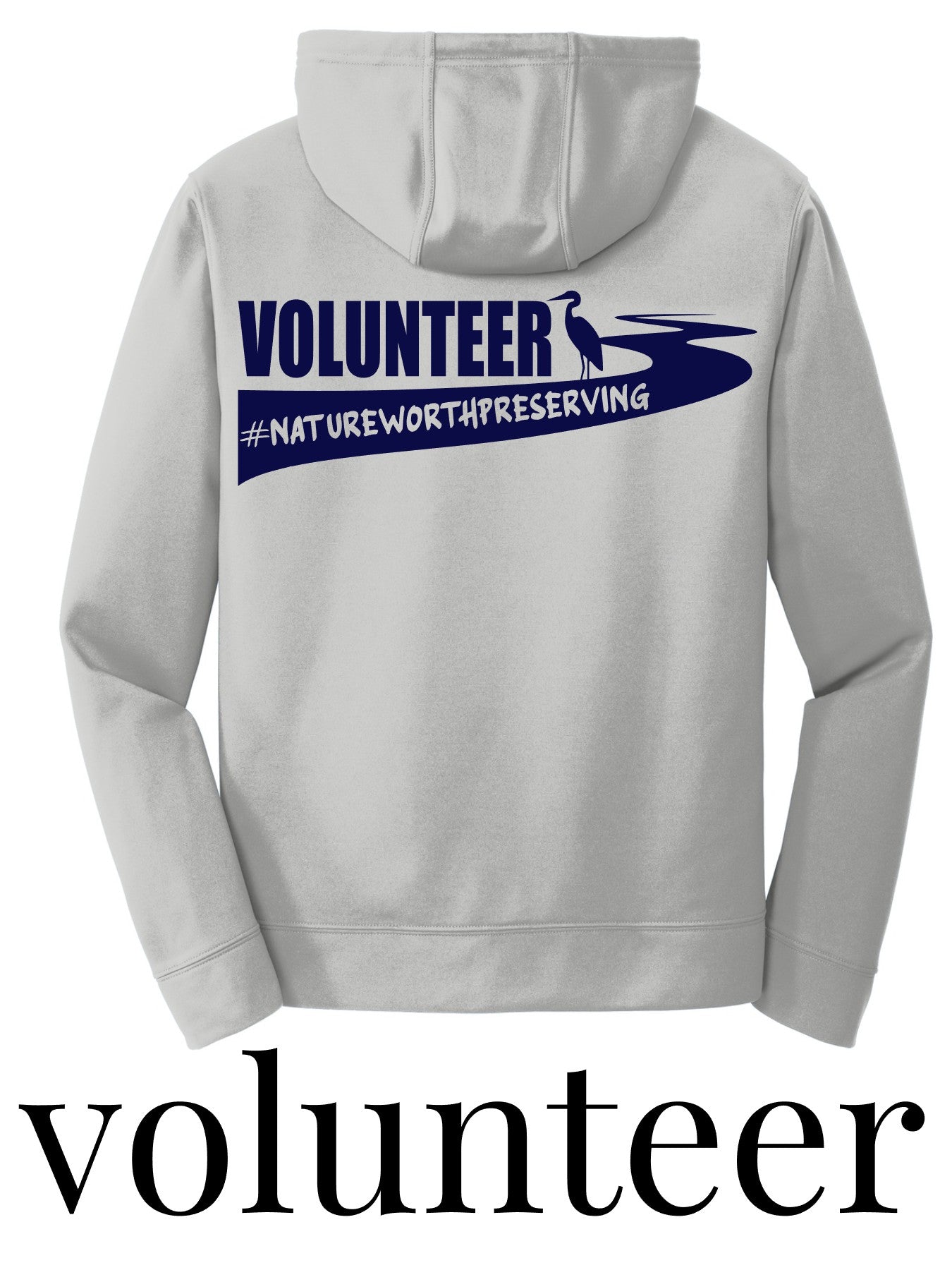 Blue Heron Performance Hoodie w/ Front Chest Logo (silver)