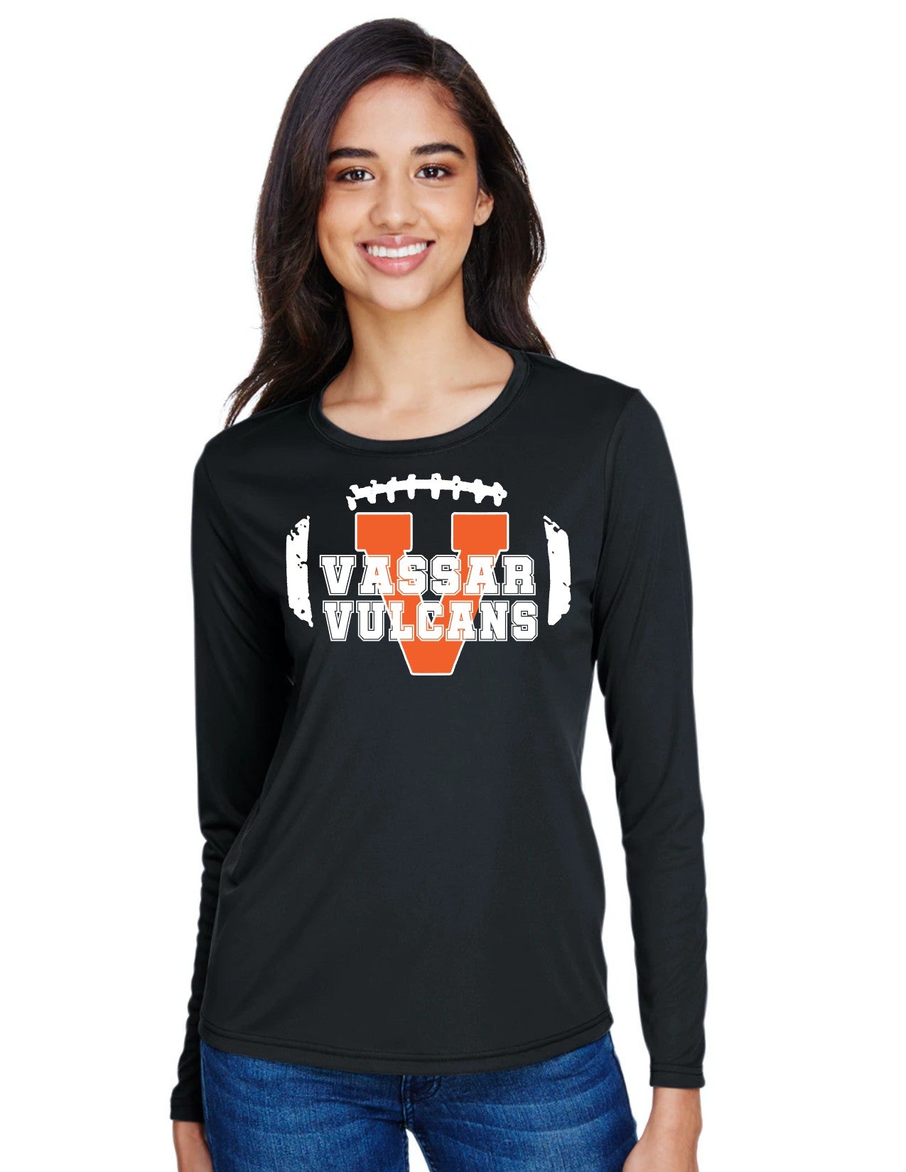 Vassar Football Dri-Fit Ladies Long Sleeve T-Shirt