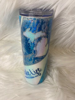 Michigan Lake Life 20 oz skinny tumbler