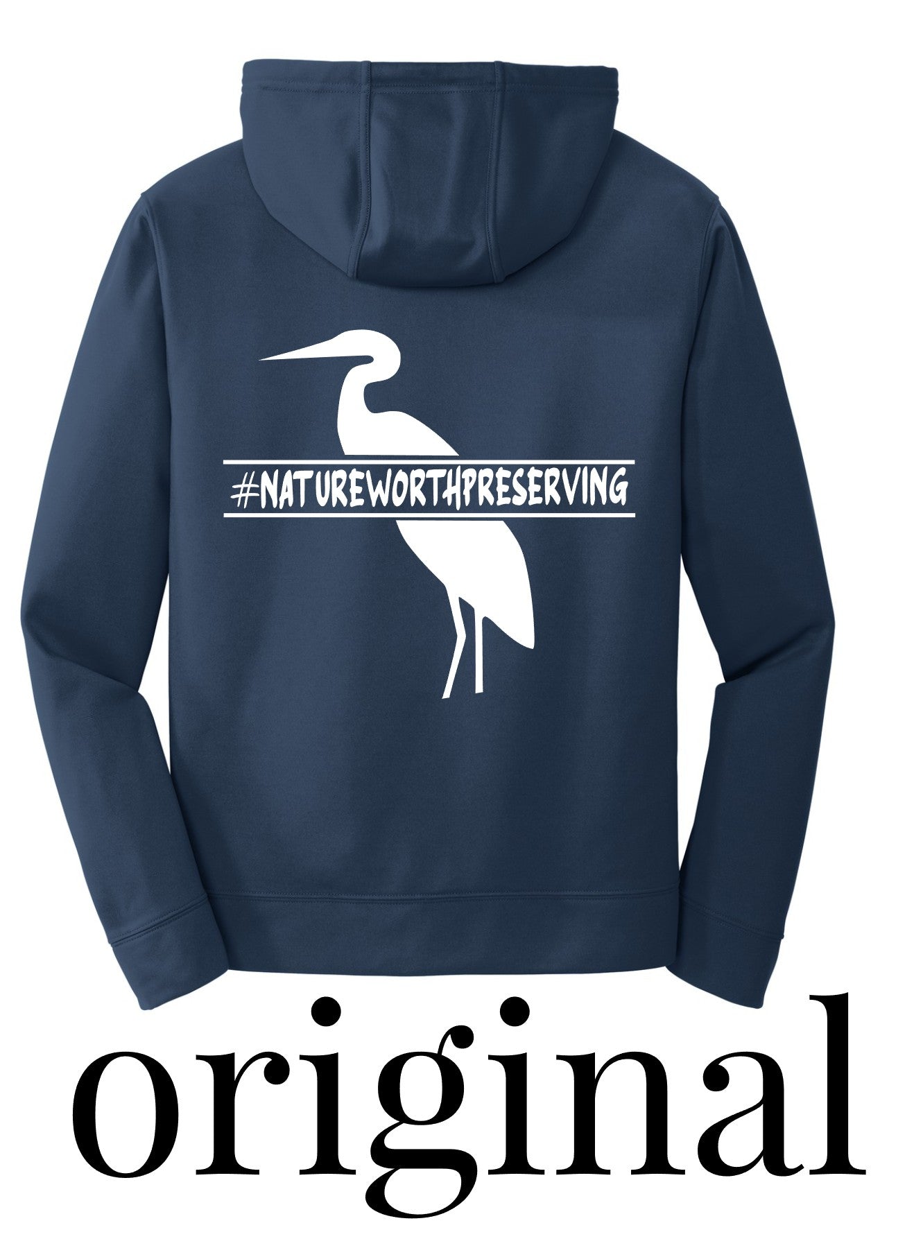 Blue Heron Performance Hoodie w/Front Chest Logo (blue)