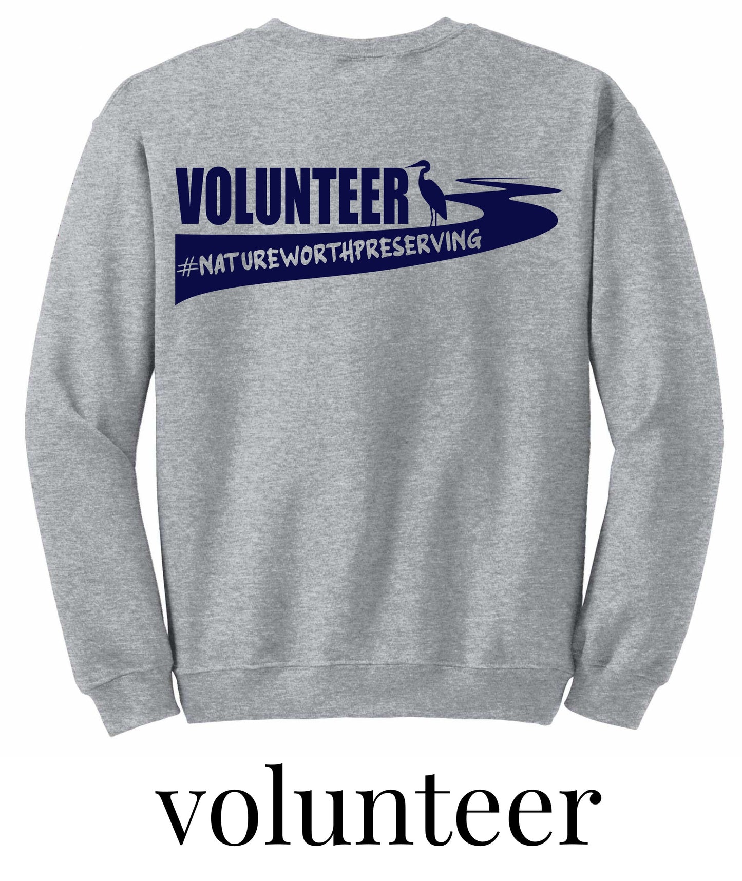 Blue Heron Crewneck Sweatshirt w/ Front Chest Logo (gray)