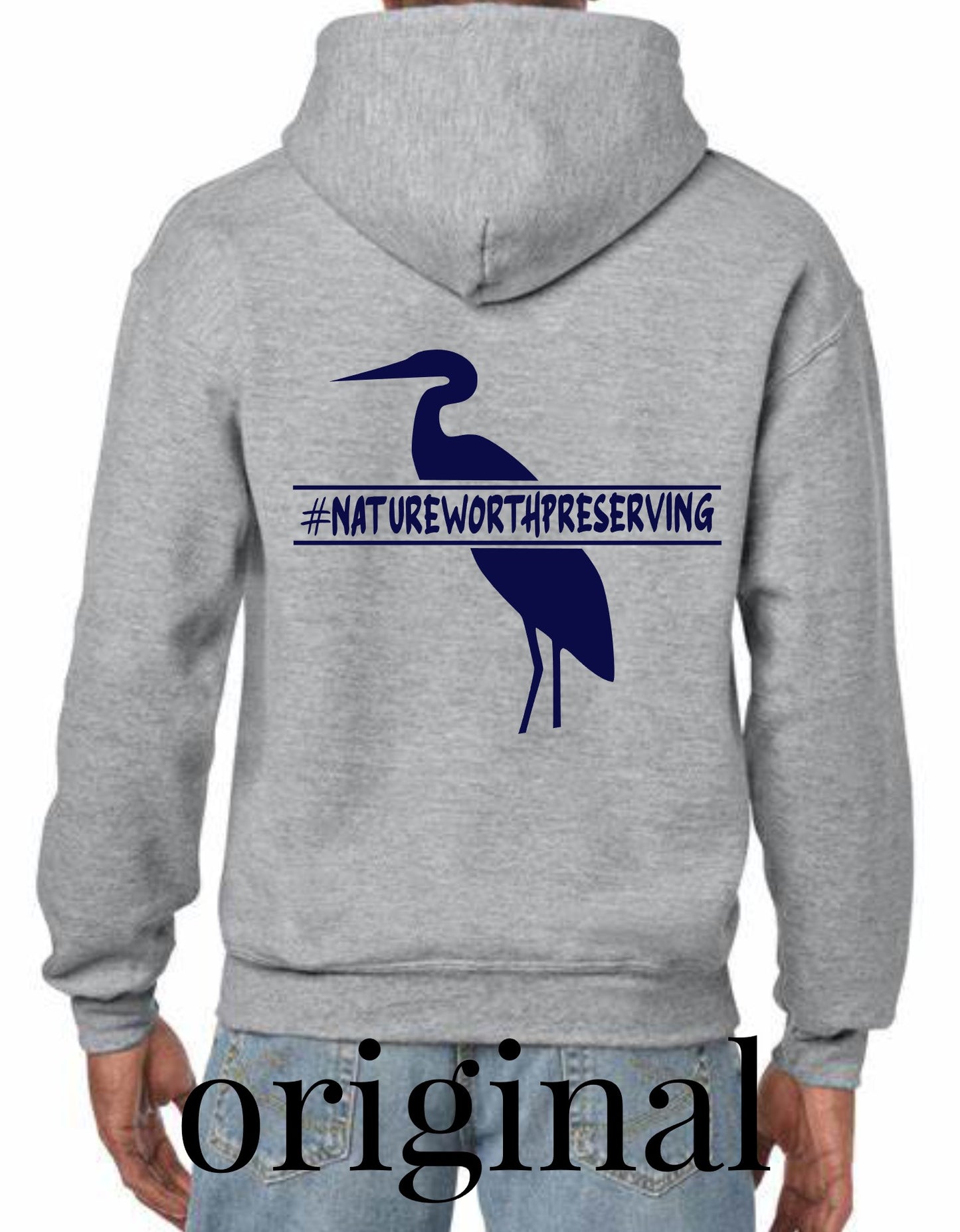 Blue Heron Cotton/Poly Hoodie w/ Front Chest Logo (gray)