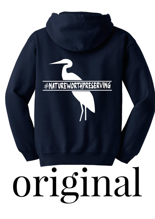Blue Heron Cotton/Poly Hoodie w/ Front Chest Logo (blue)