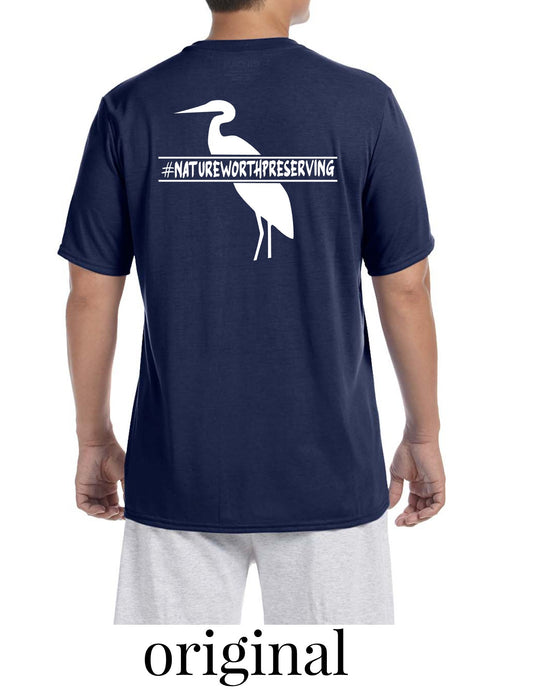 Blue Heron Cotton T-shirt w/ Front Chest Logo (Navy)