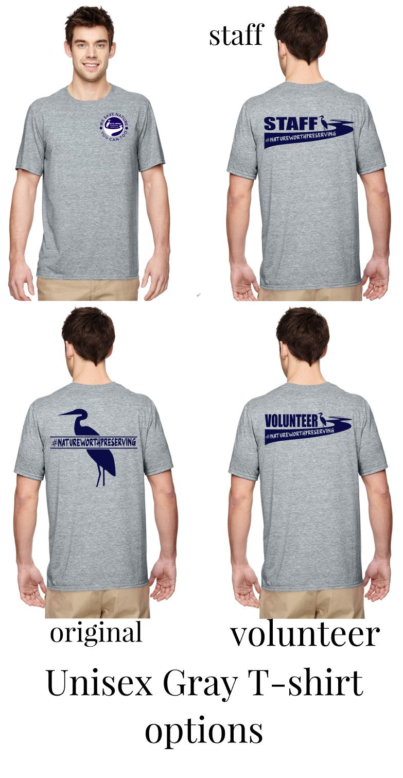 Blue Heron Polyester Performance T-Shirt (Gray)
