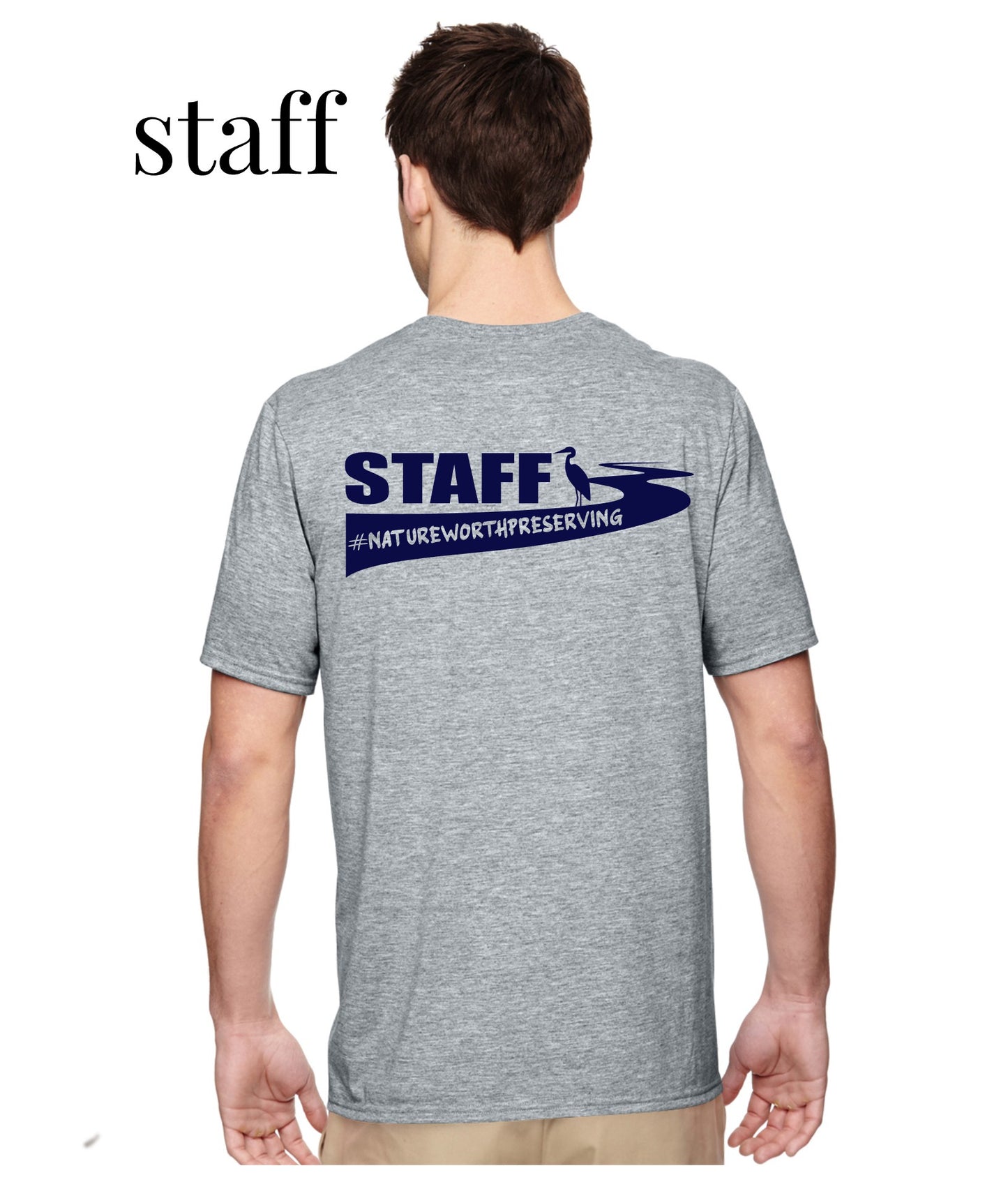 Blue Heron Cotton T-Shirt w/ Front Chest Logo (Gray)