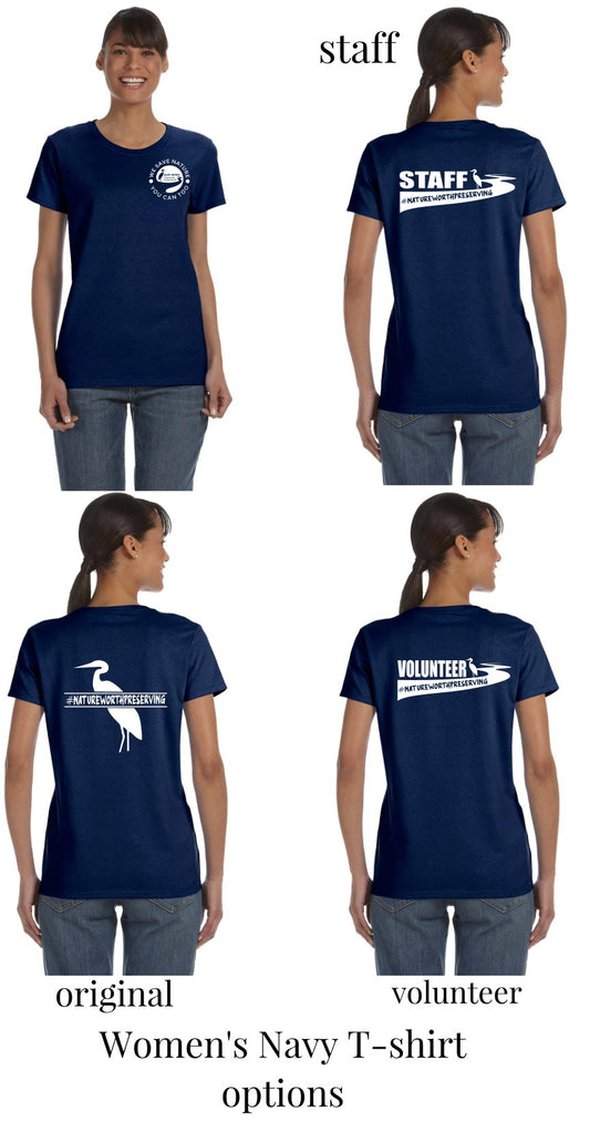 Blue Heron Women's T-Shirt w/ Front Chest Logo (Navy)